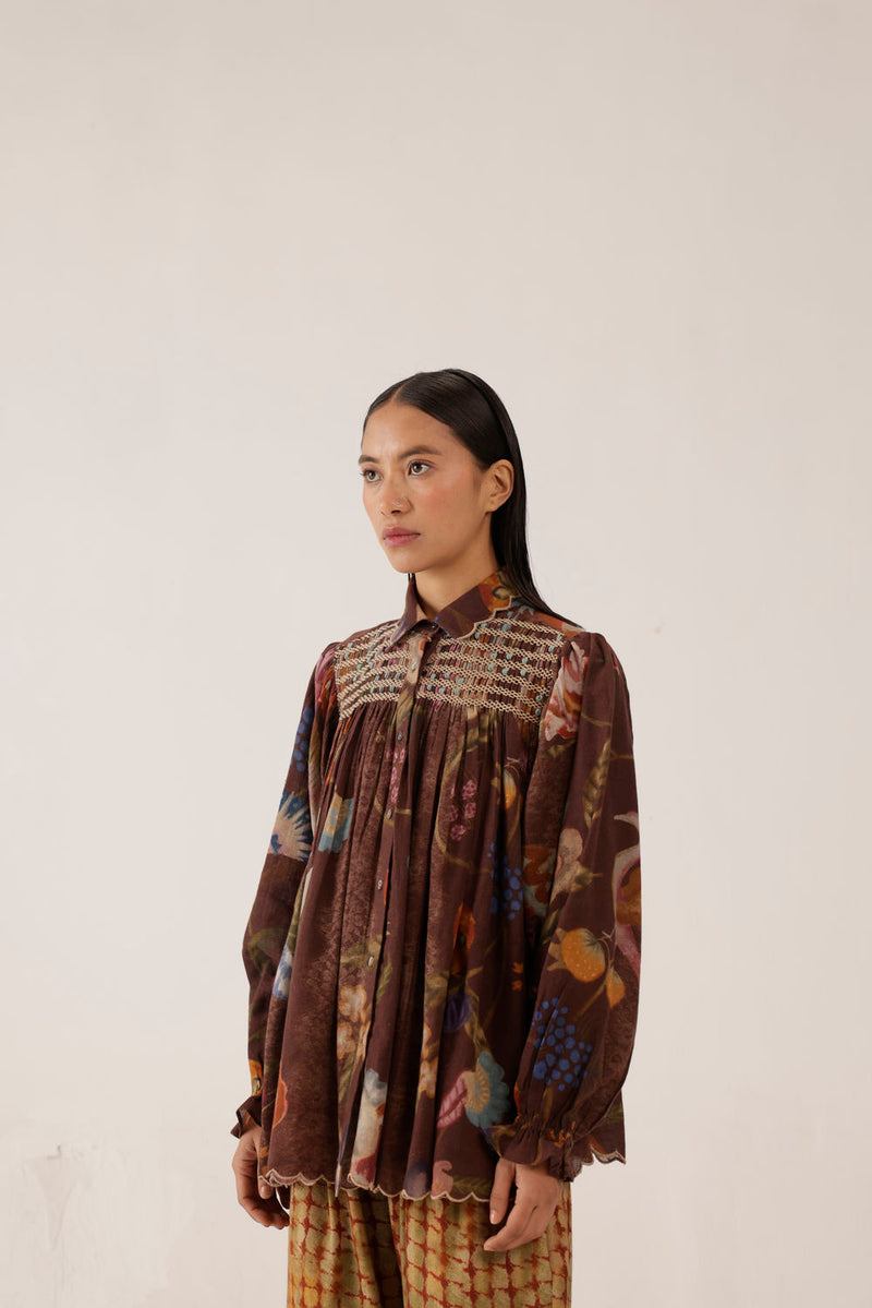 Judy Shirt-Floret cotton top/shirt by CORD in multi-color for women Worldwide