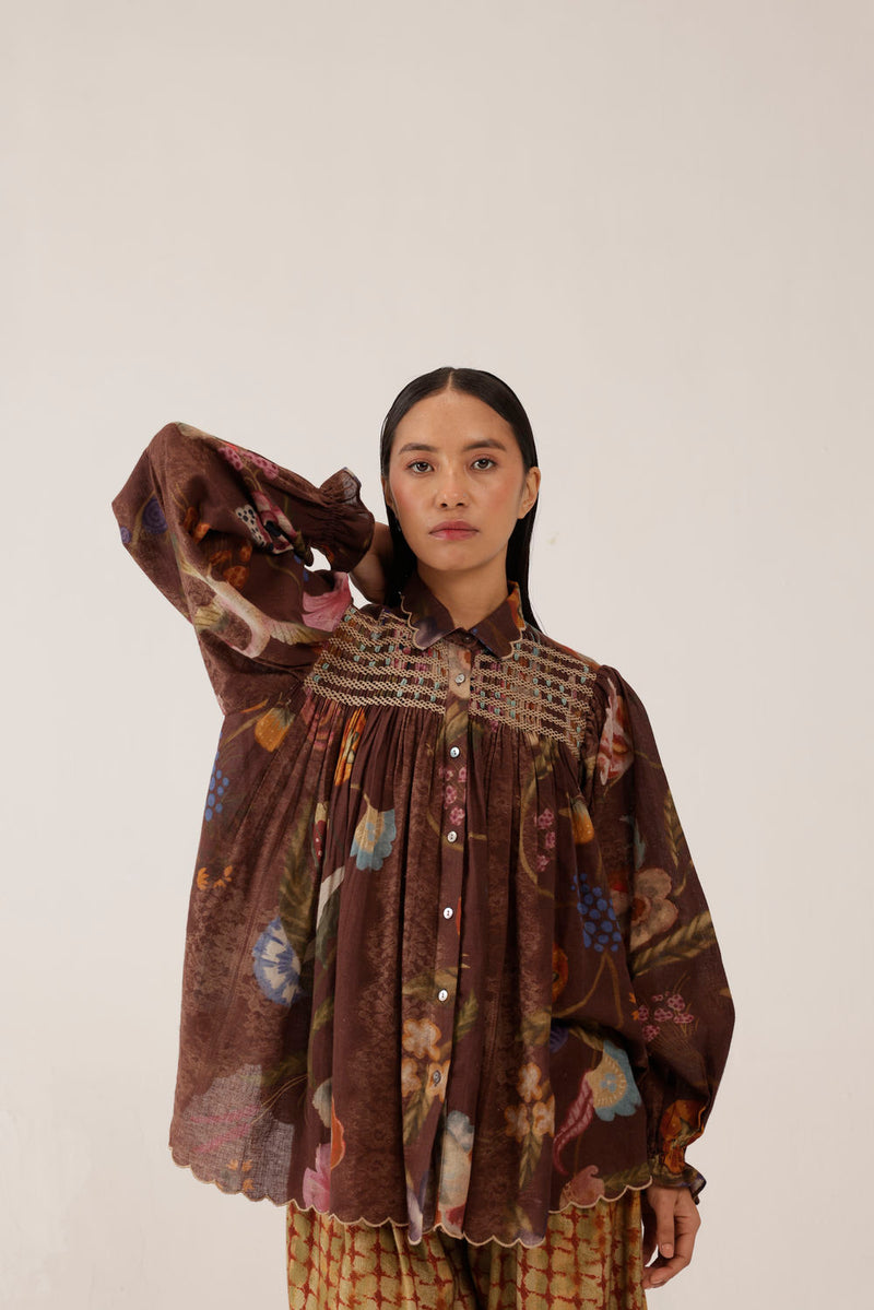Judy Shirt-Floret cotton top/shirt by CORD in multi-color for women Worldwide