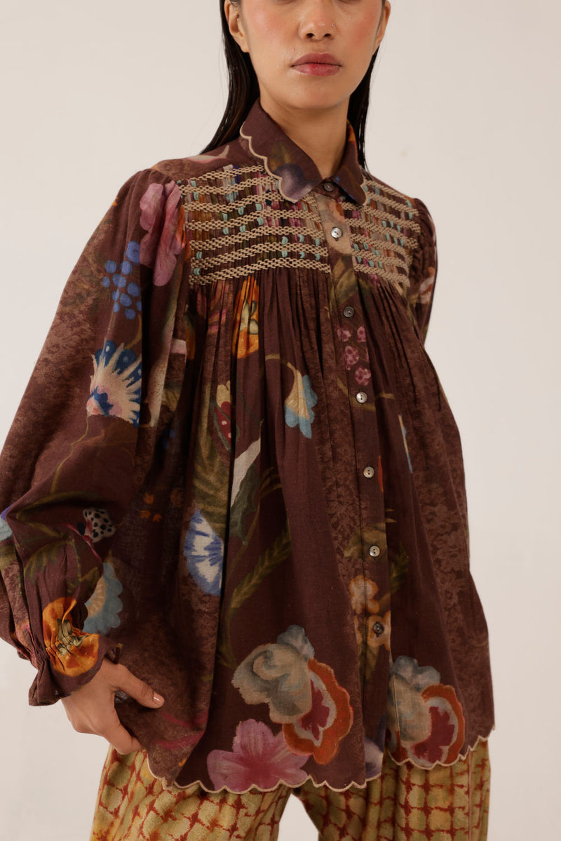 Judy Shirt-Floret cotton top/shirt by CORD in multi-color for women Worldwide