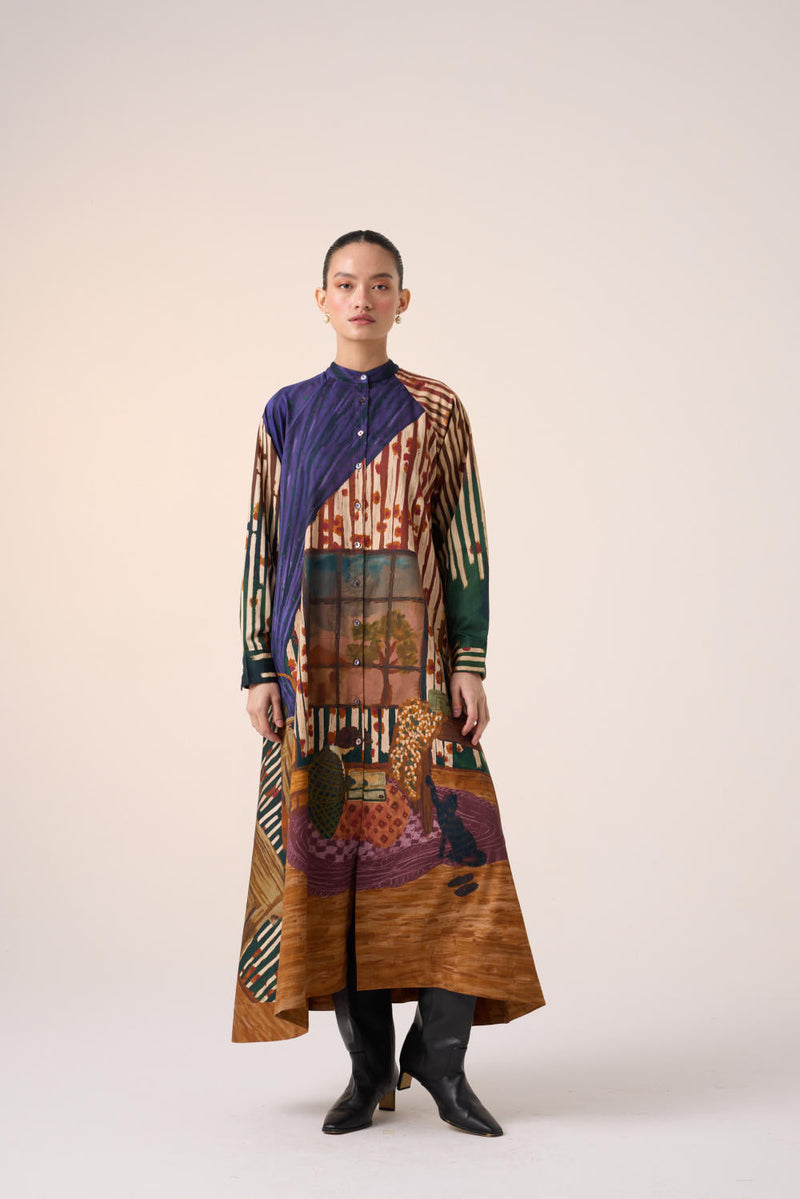 A-LINE LONG DRESS -HOME ALONE cotton by CORD for women Worldwide