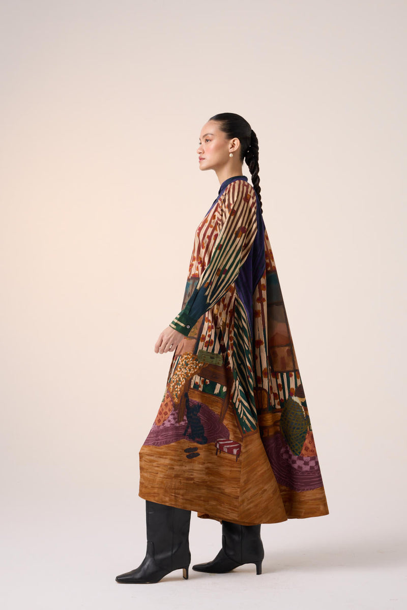 A-LINE LONG DRESS -HOME ALONE cotton by CORD for women Worldwide