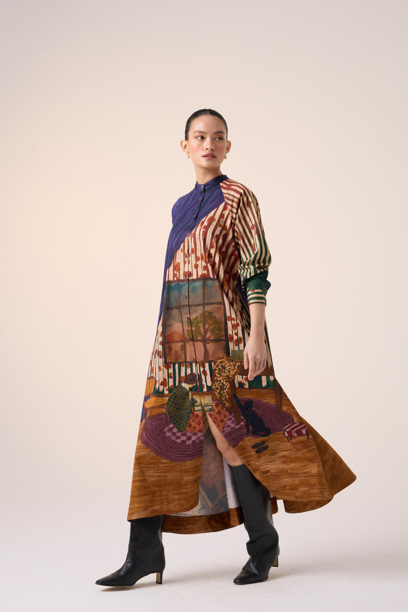 A-LINE LONG DRESS -HOME ALONE cotton by CORD for women Worldwide