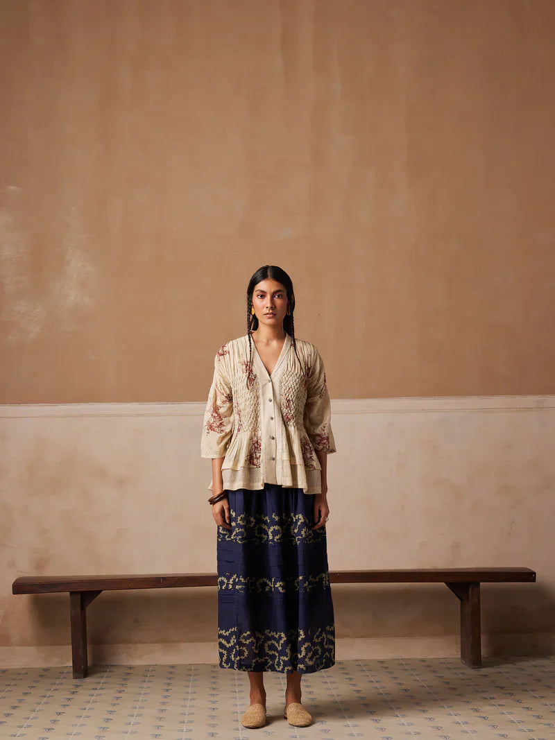 Jade top-Peony print cotton by CORD for women Worldwide