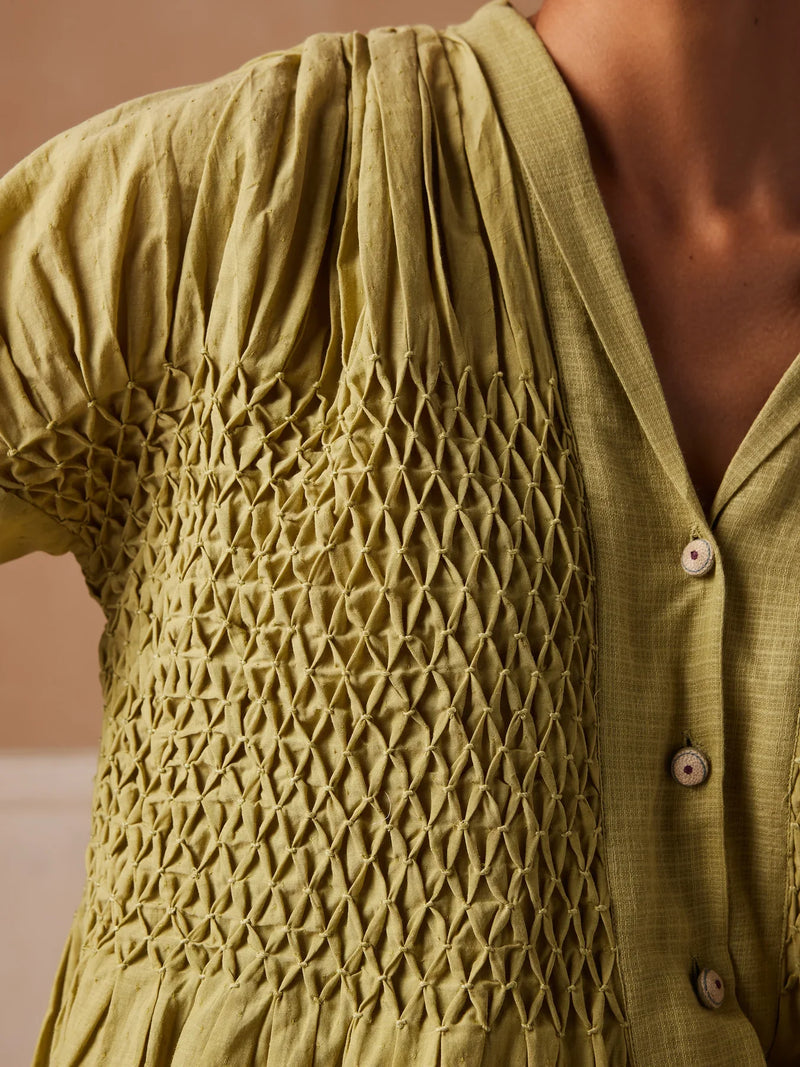 Jade top-Lime green cotton by CORD for women Worldwide
