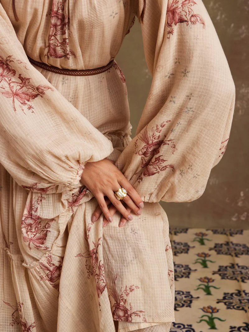 Ezra Dress-Peony print cotton by CORD for women Worldwide