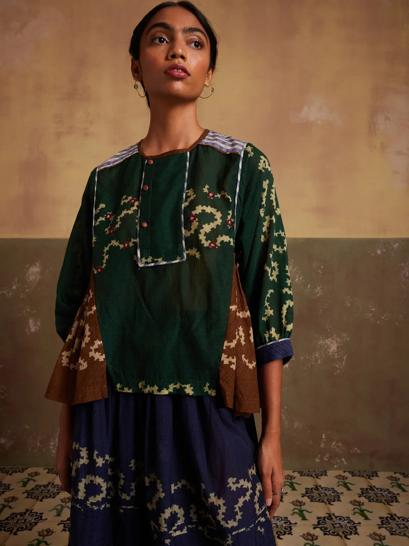 Maison top-Tan-Emerald Spiral cotton by CORD for women Worldwide