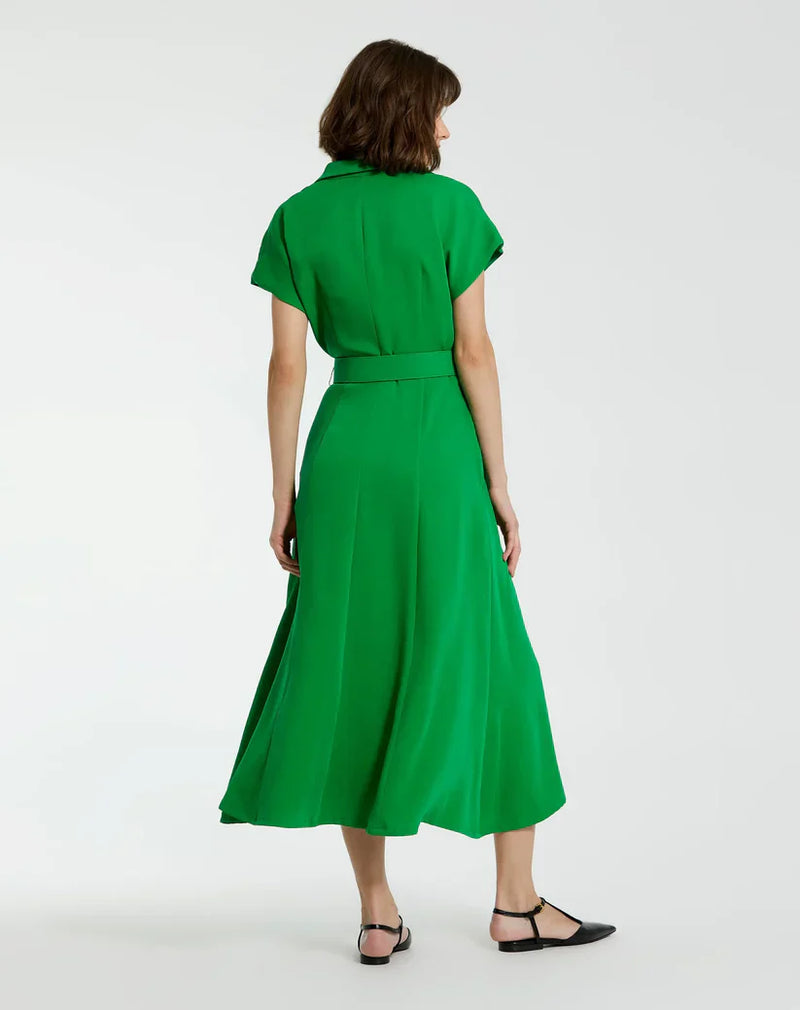 21000-Midi Dress With Belt-Spring Green by Mac Duggal in green color for women Worldwide