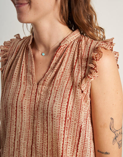 Crimson Speckle Sleeveless Top