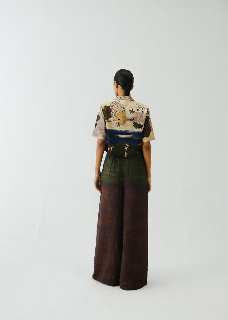 Crop Set-Village Print by CORD for women Worldwide