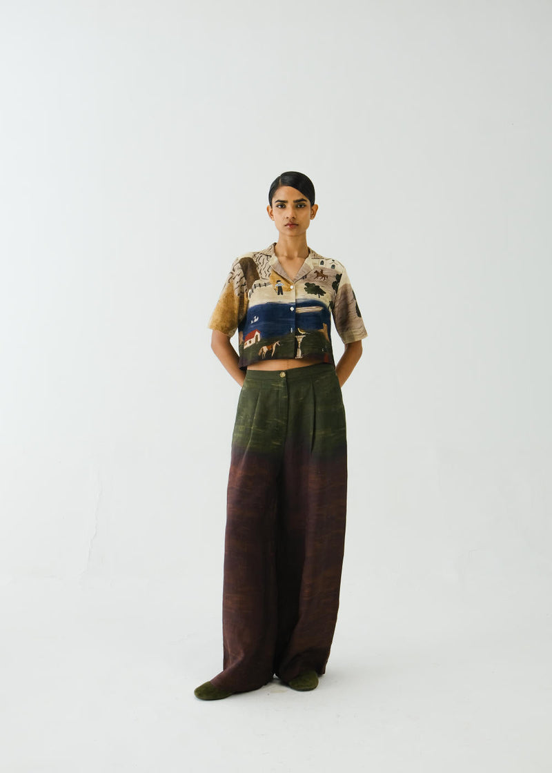 Crop Set-Village Print by CORD for women Worldwide