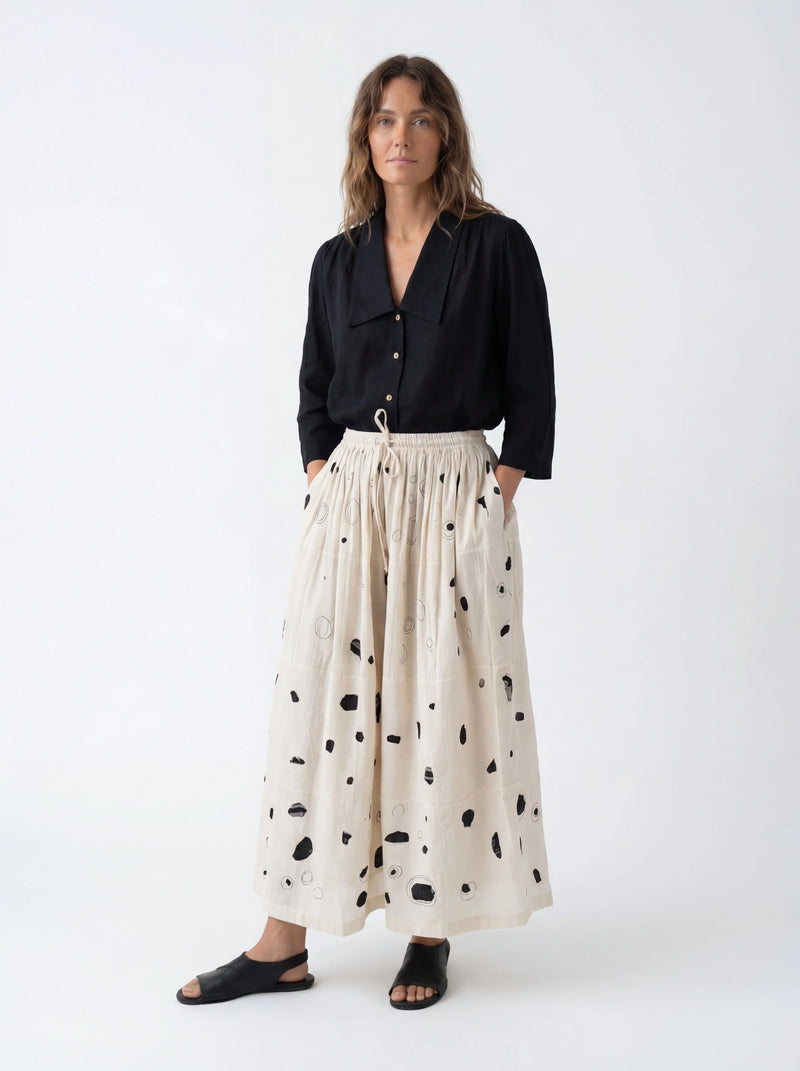 Crow Artisan Skirt — Black White