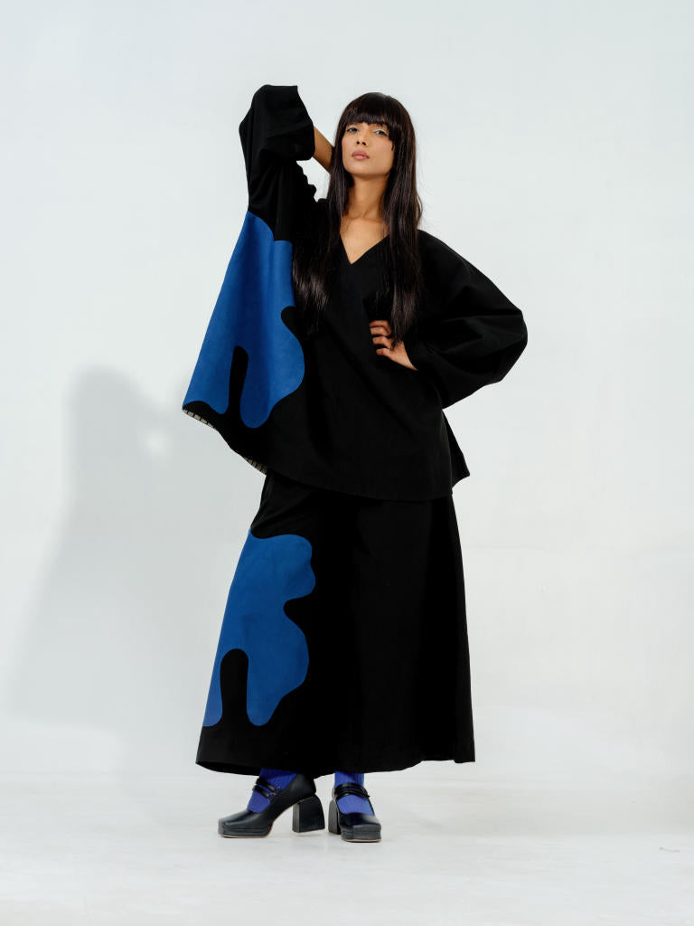 Cumin pants-(Black + Blue) cotton matty pants/trousers by Stoique in black, blue for women Worldwide