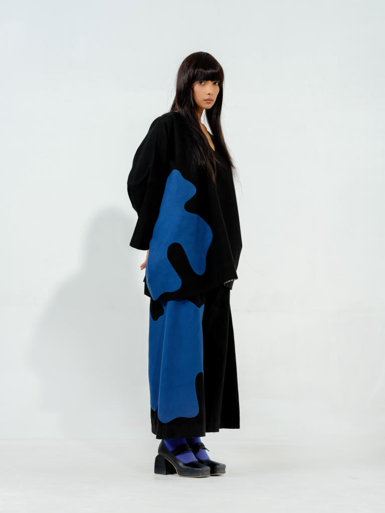 Cumin pants-(Black + Blue) cotton matty pants/trousers by Stoique in black, blue for women Worldwide