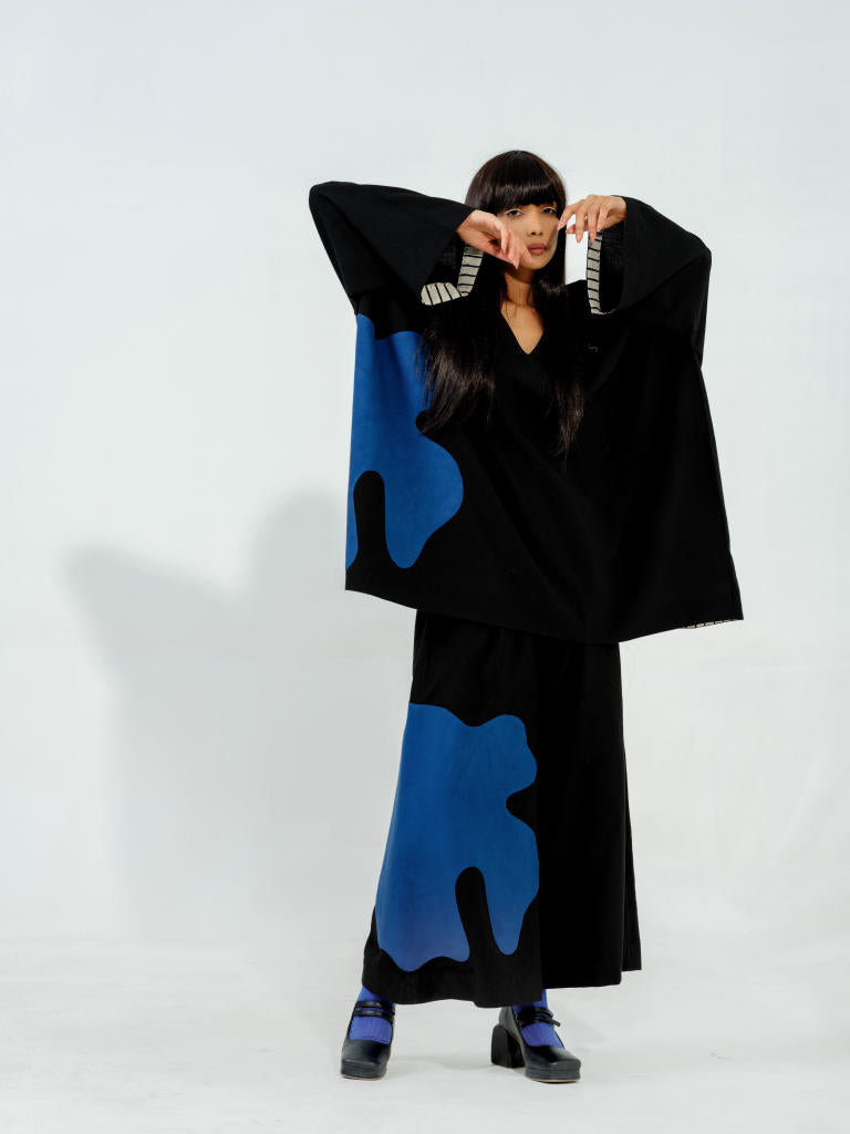 Cumin pants-(Black + Blue) cotton matty pants/trousers by Stoique in black, blue for women Worldwide