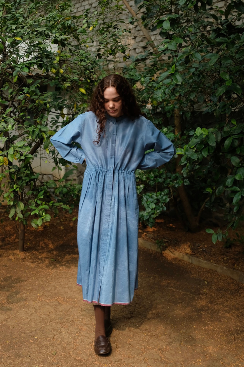 Cynthida - Mason Blue silk by MASON AND MILL in blue color for women Worldwide