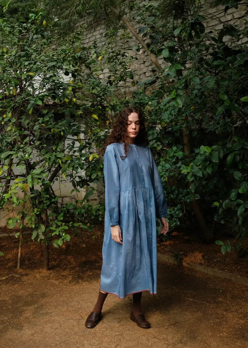 Cynthida - Mason Blue silk by MASON AND MILL in blue color for women Worldwide