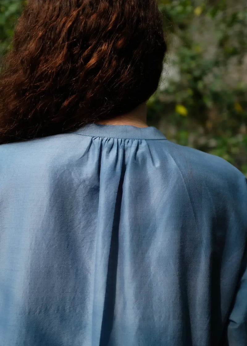Cynthida - Mason Blue silk by MASON AND MILL in blue color for women Worldwide