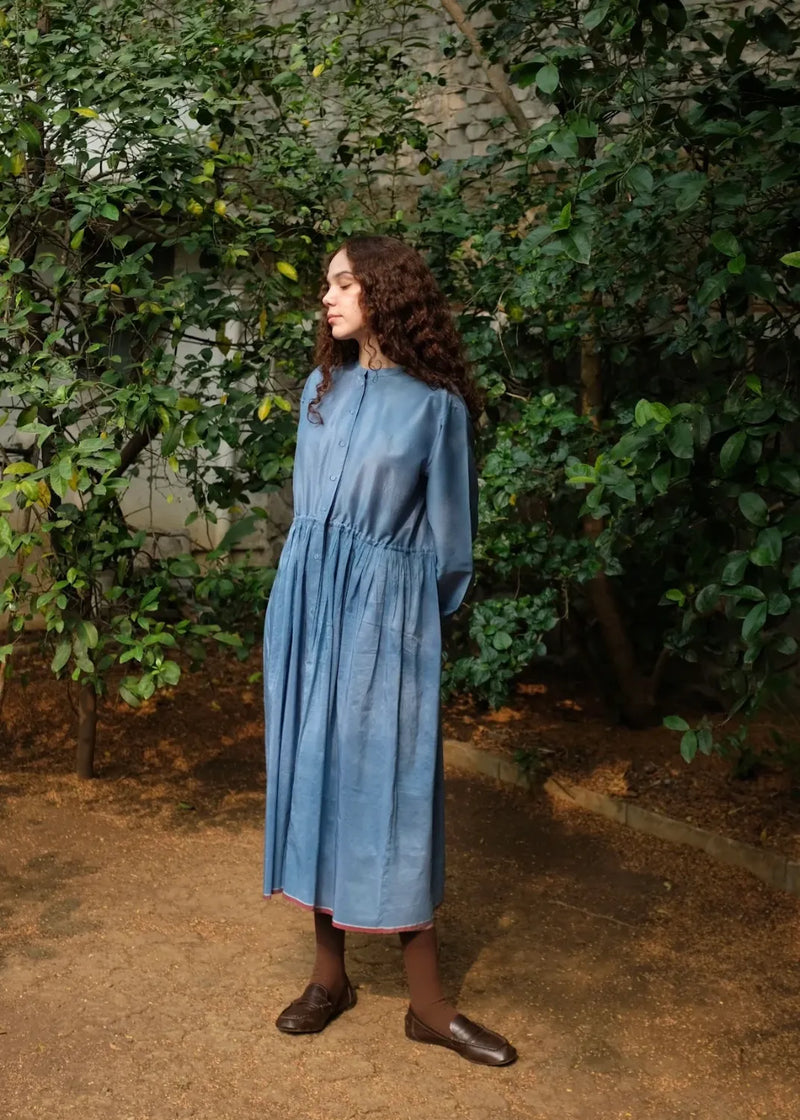 Cynthida - Mason Blue silk by MASON AND MILL in blue color for women Worldwide