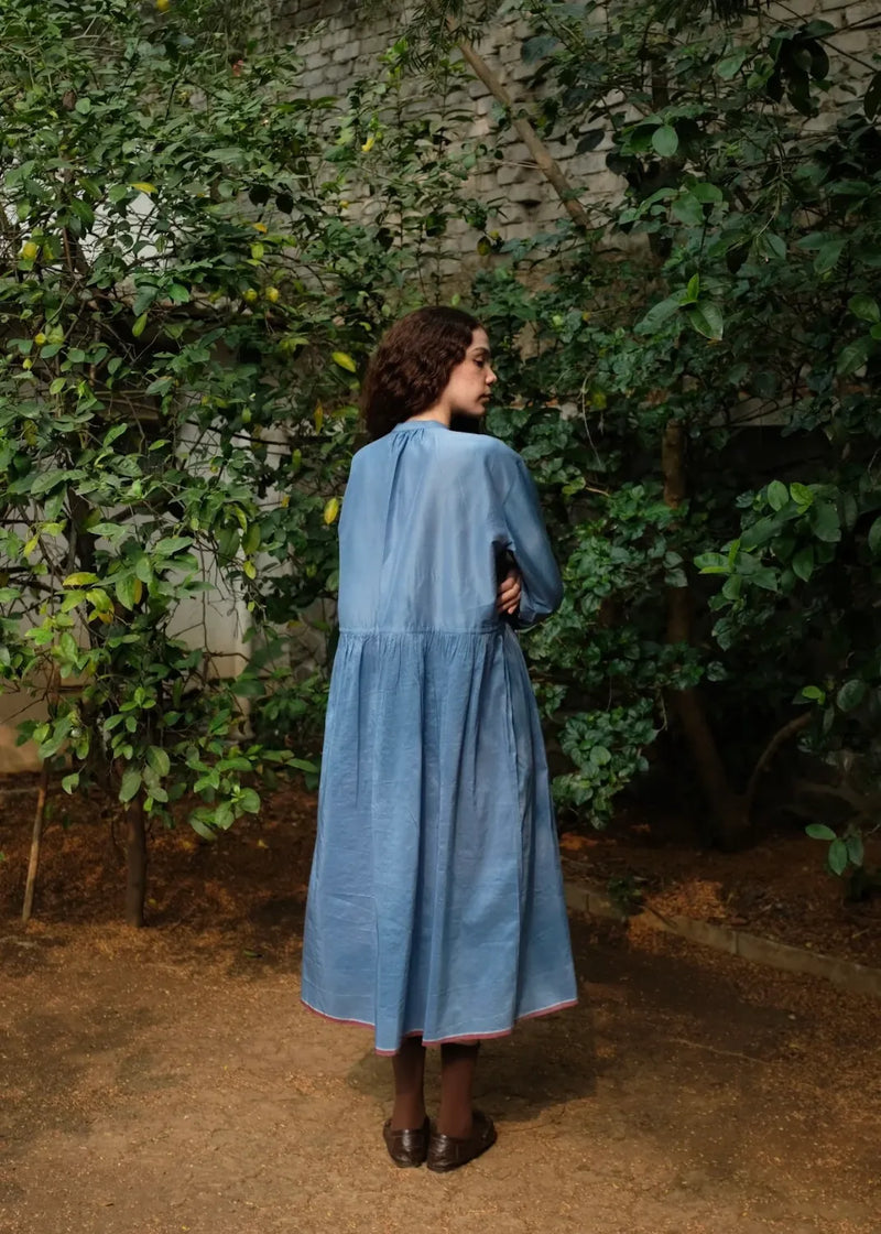 Cynthida - Mason Blue silk by MASON AND MILL in blue color for women Worldwide