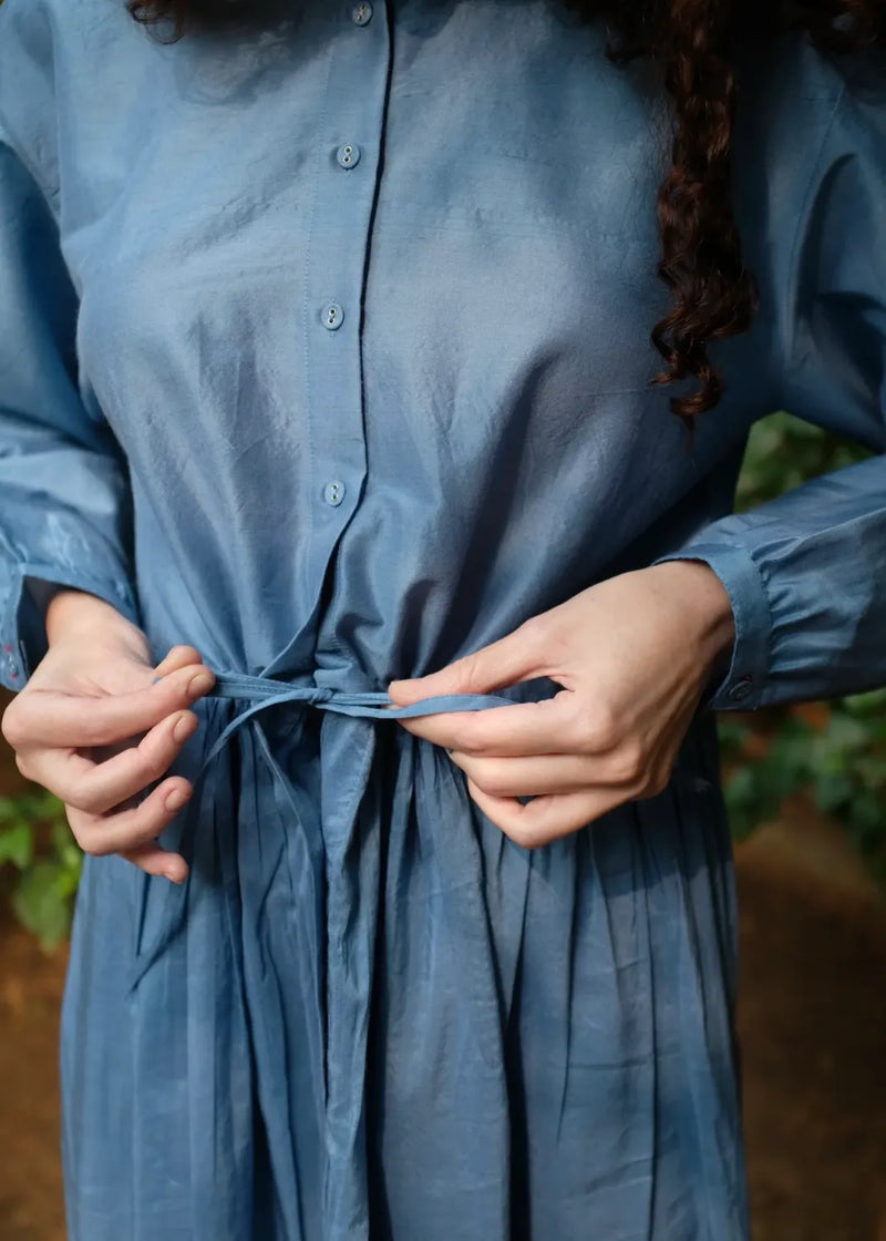 Cynthida - Mason Blue silk by MASON AND MILL in blue color for women Worldwide