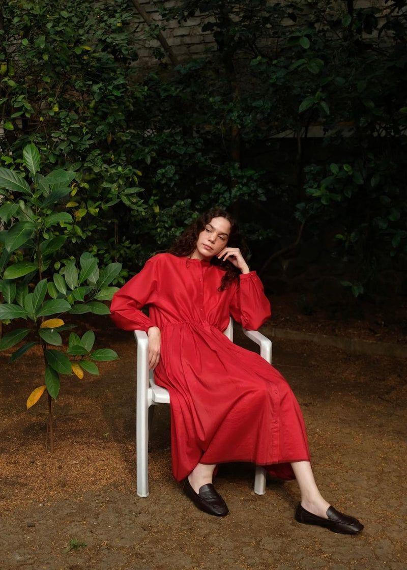 Cynthia - Mason Red silk by MASON AND MILL in red color for women Worldwide
