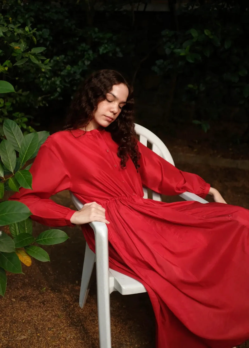 Cynthia - Mason Red silk by MASON AND MILL in red color for women Worldwide