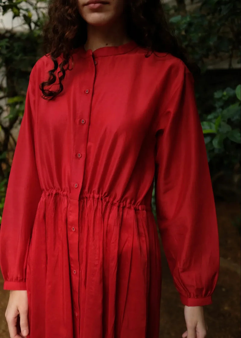 Cynthia - Mason Red silk by MASON AND MILL in red color for women Worldwide