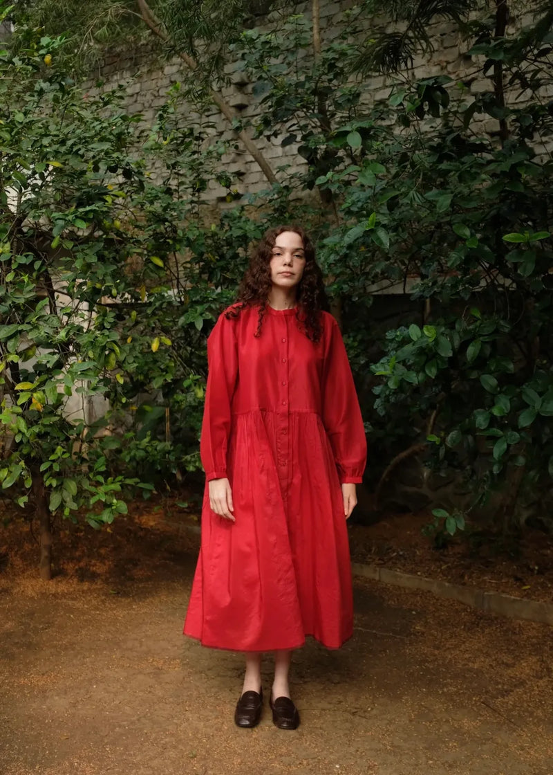 Cynthia - Mason Red silk by MASON AND MILL in red color for women Worldwide