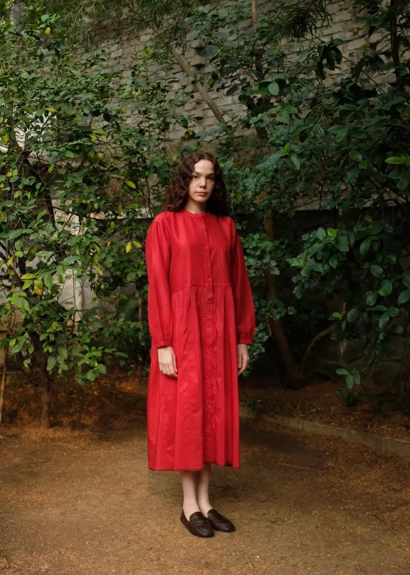 Cynthia - Mason Red silk by MASON AND MILL in red color for women Worldwide