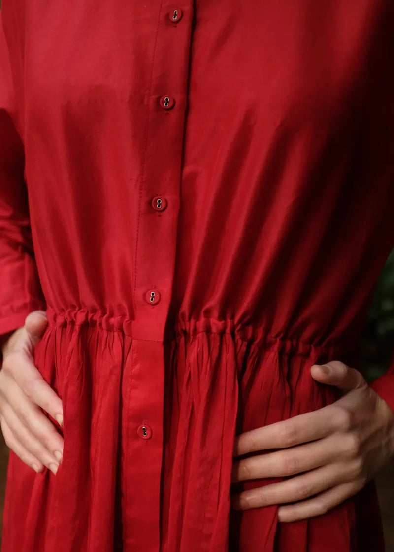 Cynthia - Mason Red silk by MASON AND MILL in red color for women Worldwide