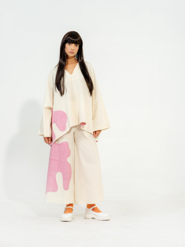 Cypress Pants cotton matty pants/trousers by Stoique in natural, pink for women Worldwide