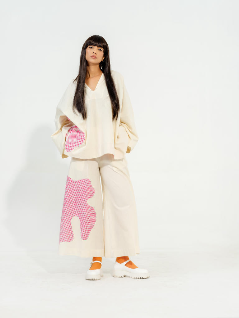 Cypress Pants cotton matty pants/trousers by Stoique in natural, pink for women Worldwide