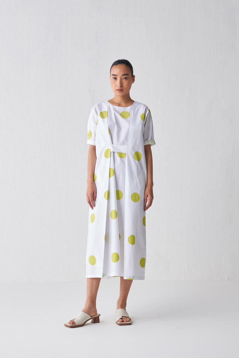 KNIFE PLEAT DRESS Dress by THREE in white color for women Worldwide