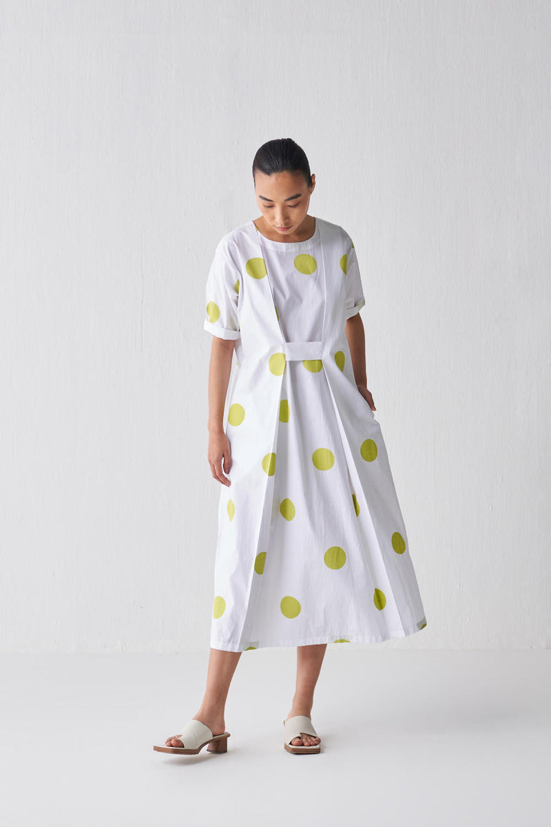 KNIFE PLEAT DRESS Dress by THREE in white color for women Worldwide