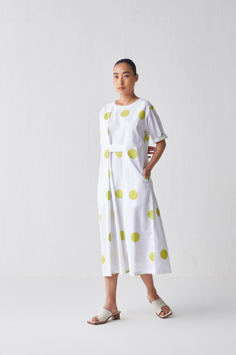 KNIFE PLEAT DRESS Dress by THREE in white color for women Worldwide
