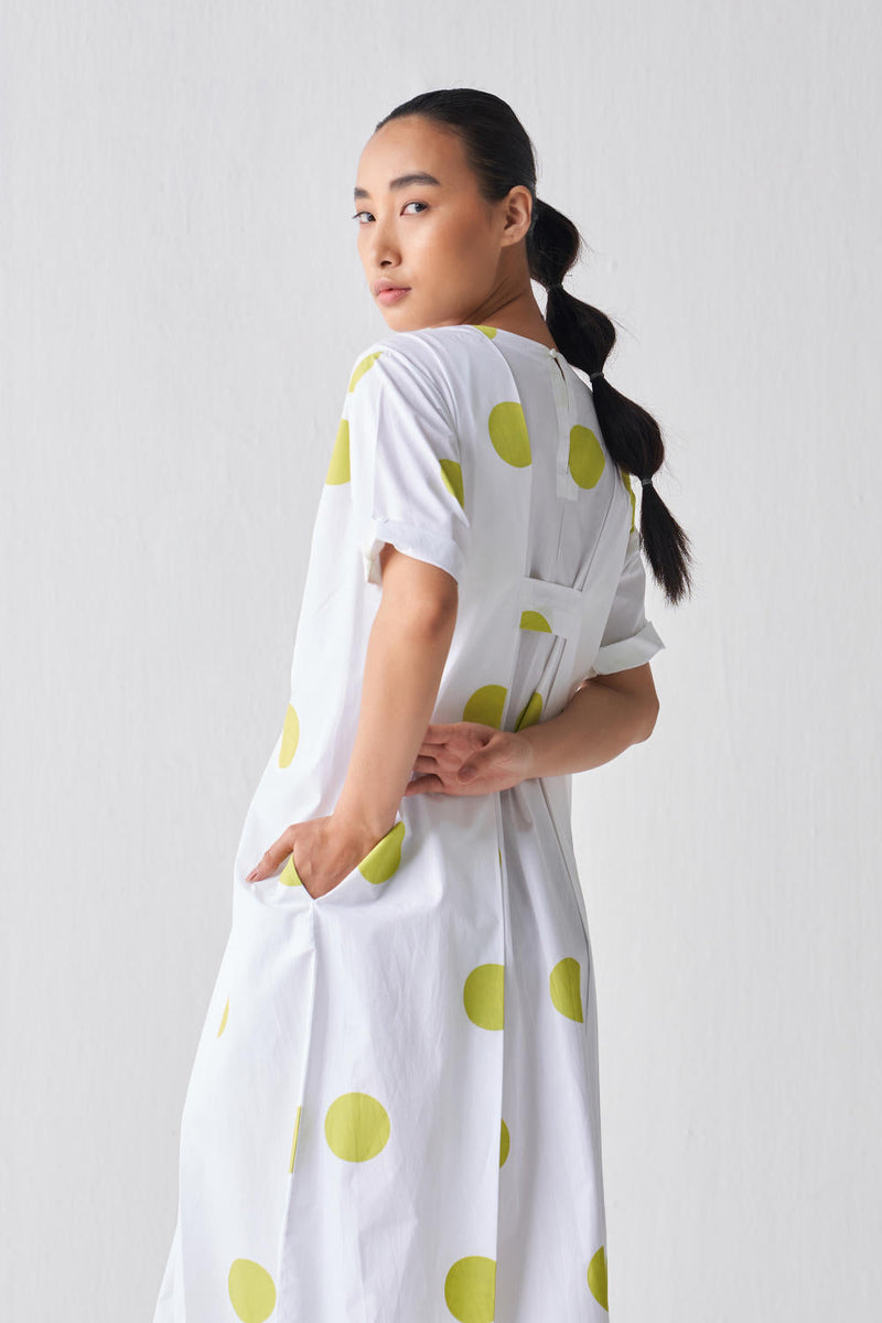 KNIFE PLEAT DRESS Dress by THREE in white color for women Worldwide