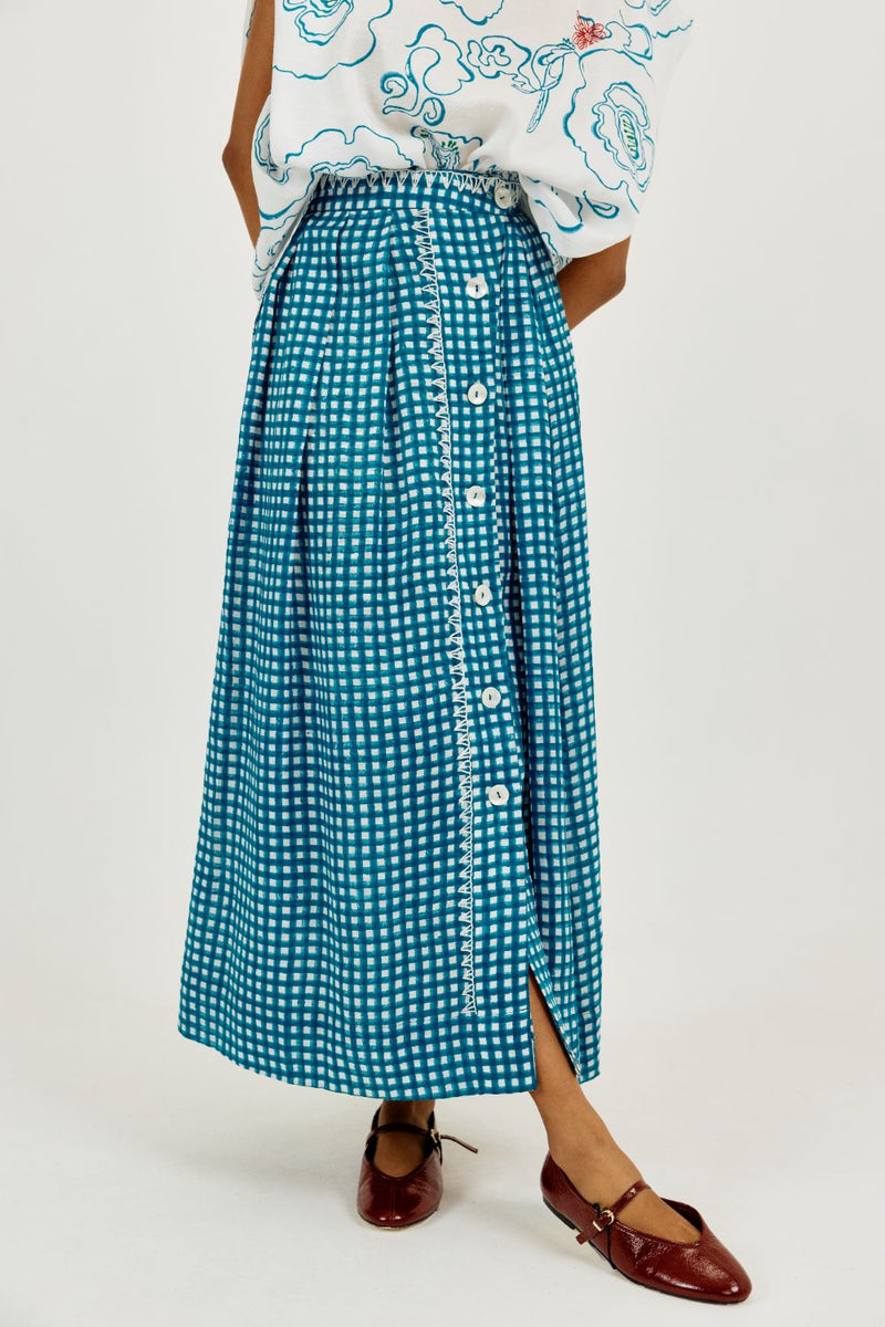 Soro Check Skirt satin by JodiLife for women Worldwide