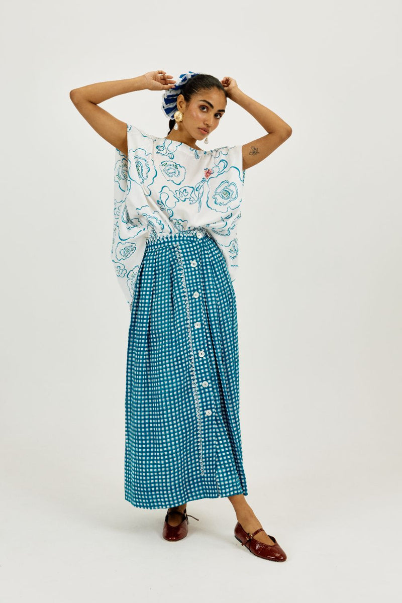 Soro Check Skirt satin by JodiLife for women Worldwide