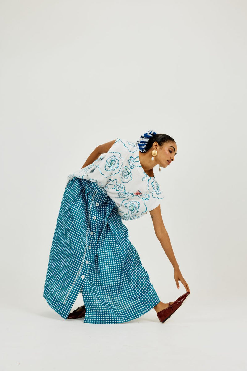 Soro Check Skirt satin by JodiLife for women Worldwide