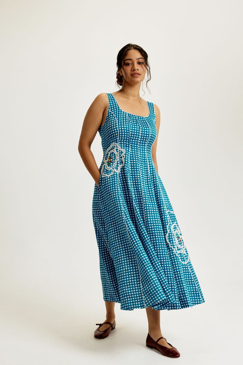 Soro Check Dress satin by JodiLife for women Worldwide