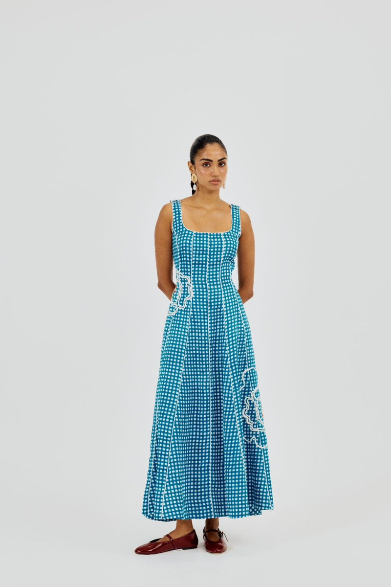 Soro Check Dress satin by JodiLife for women Worldwide