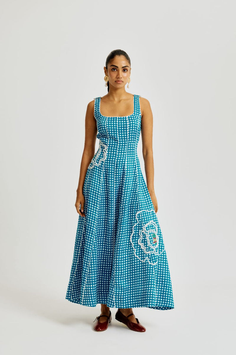 Soro Check Dress satin by JodiLife for women Worldwide