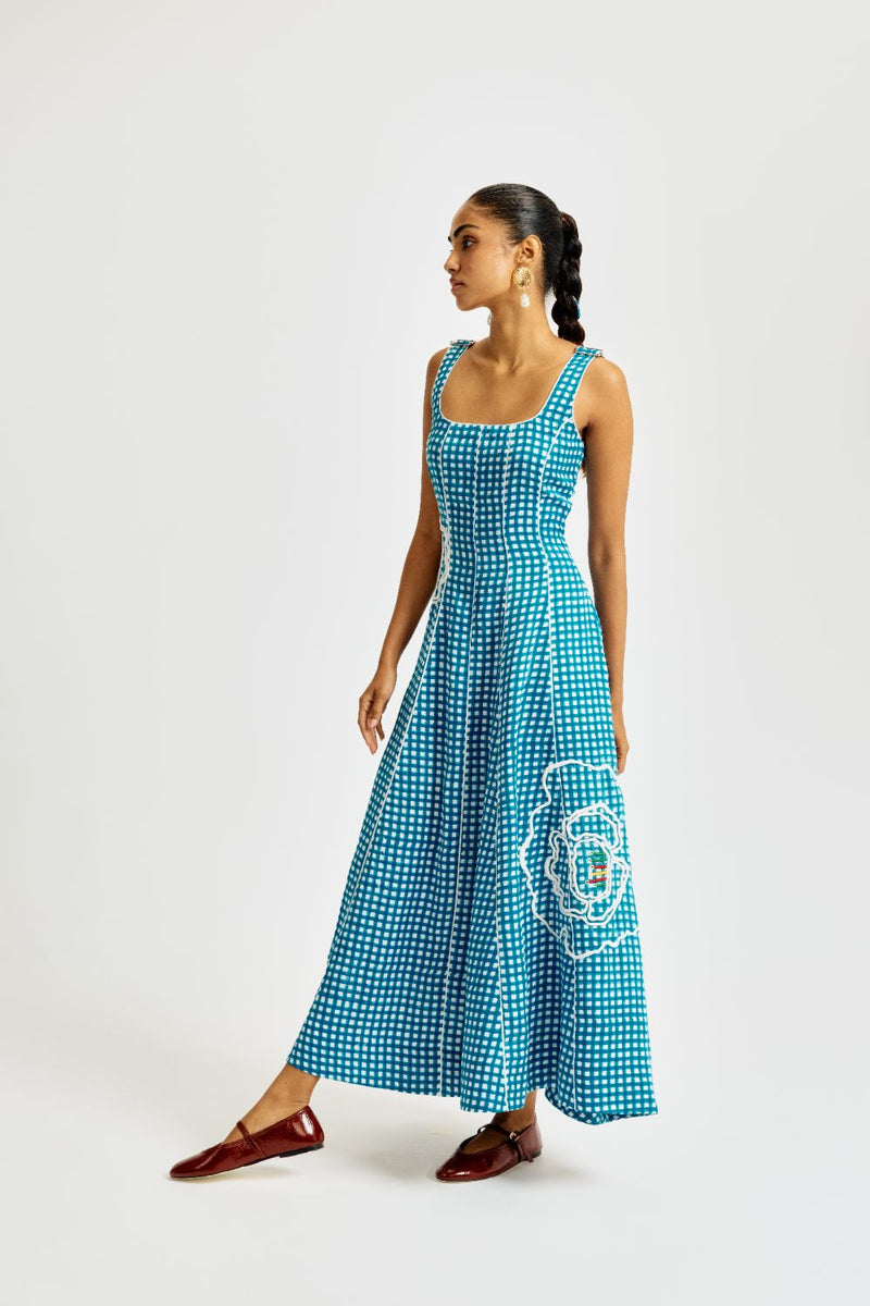Soro Check Dress satin by JodiLife for women Worldwide