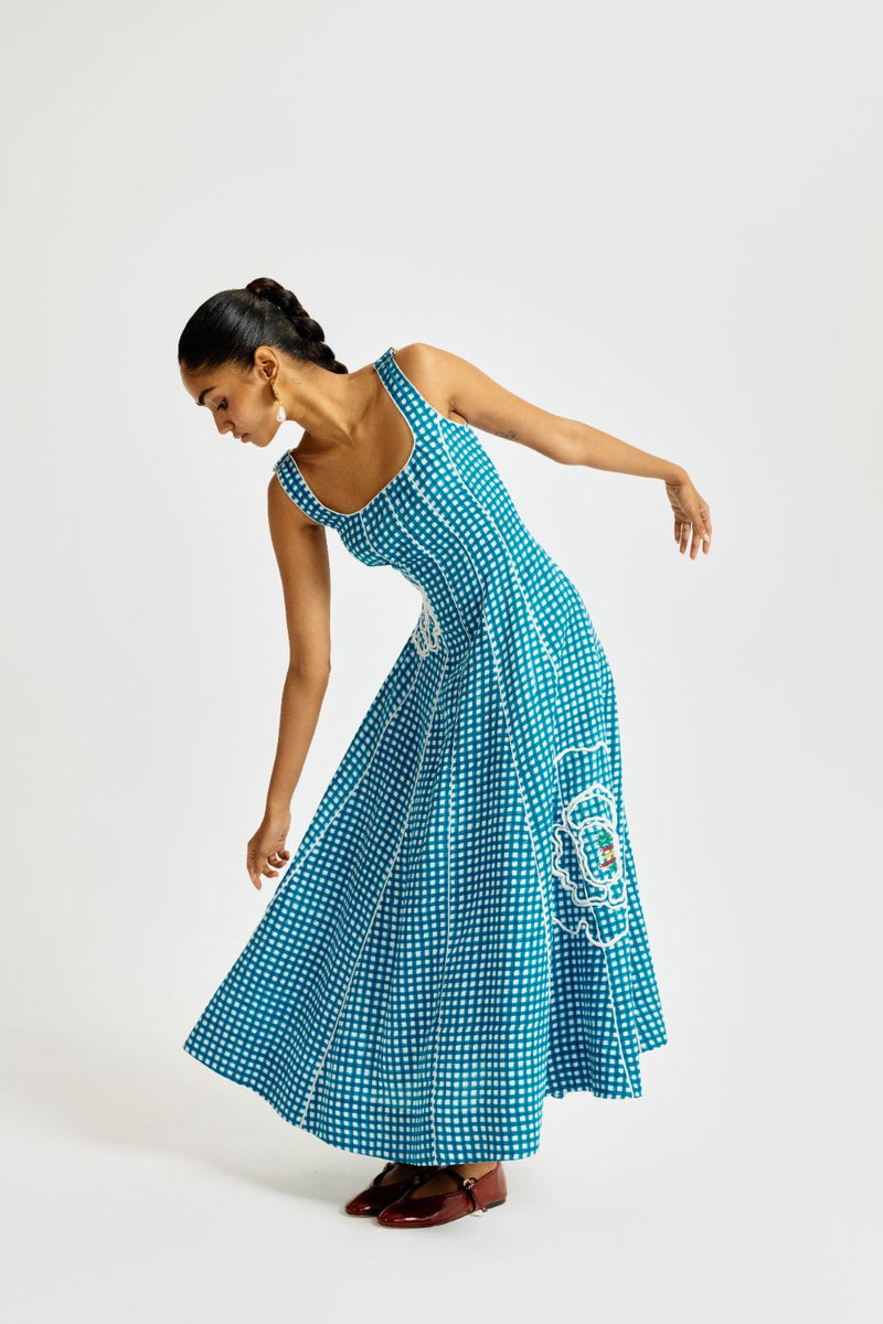 Soro Check Dress satin by JodiLife for women Worldwide