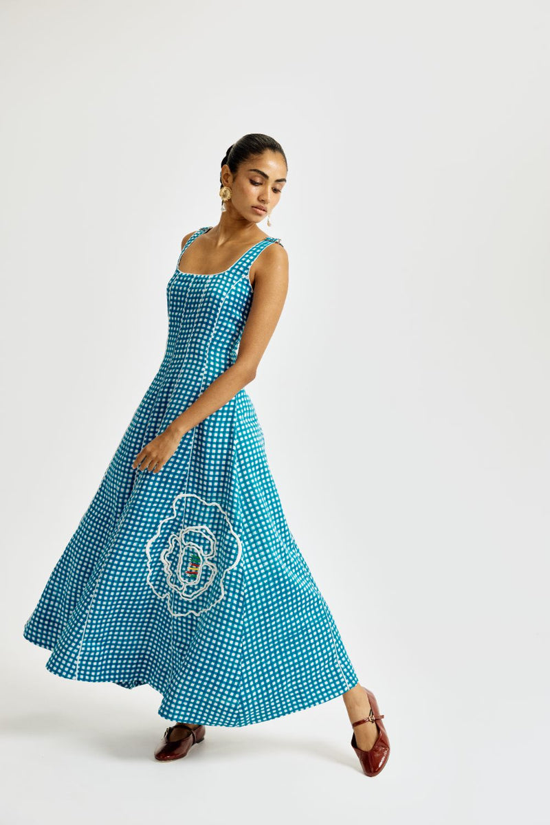 Soro Check Dress satin by JodiLife for women Worldwide