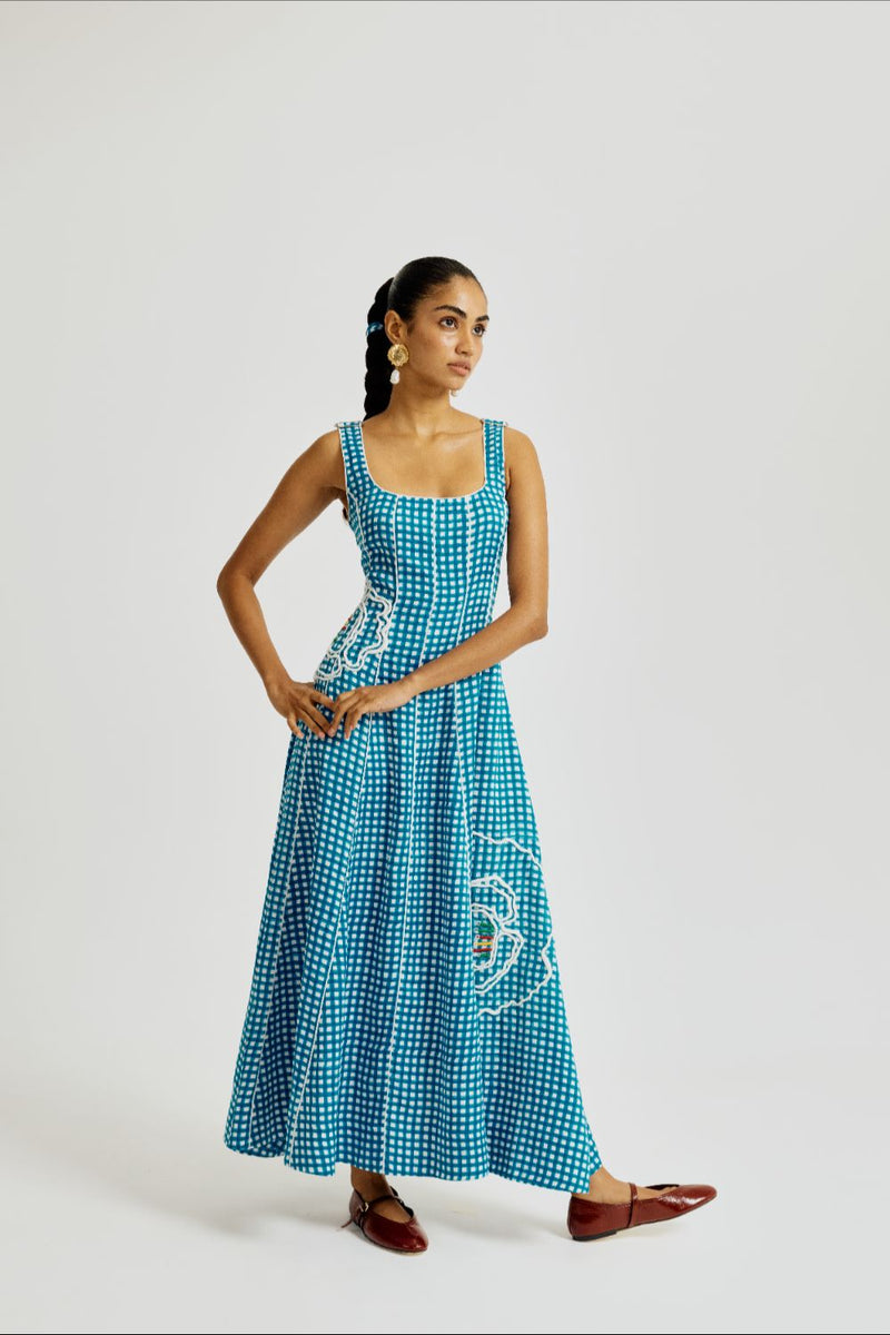 Soro Check Dress satin by JodiLife for women Worldwide