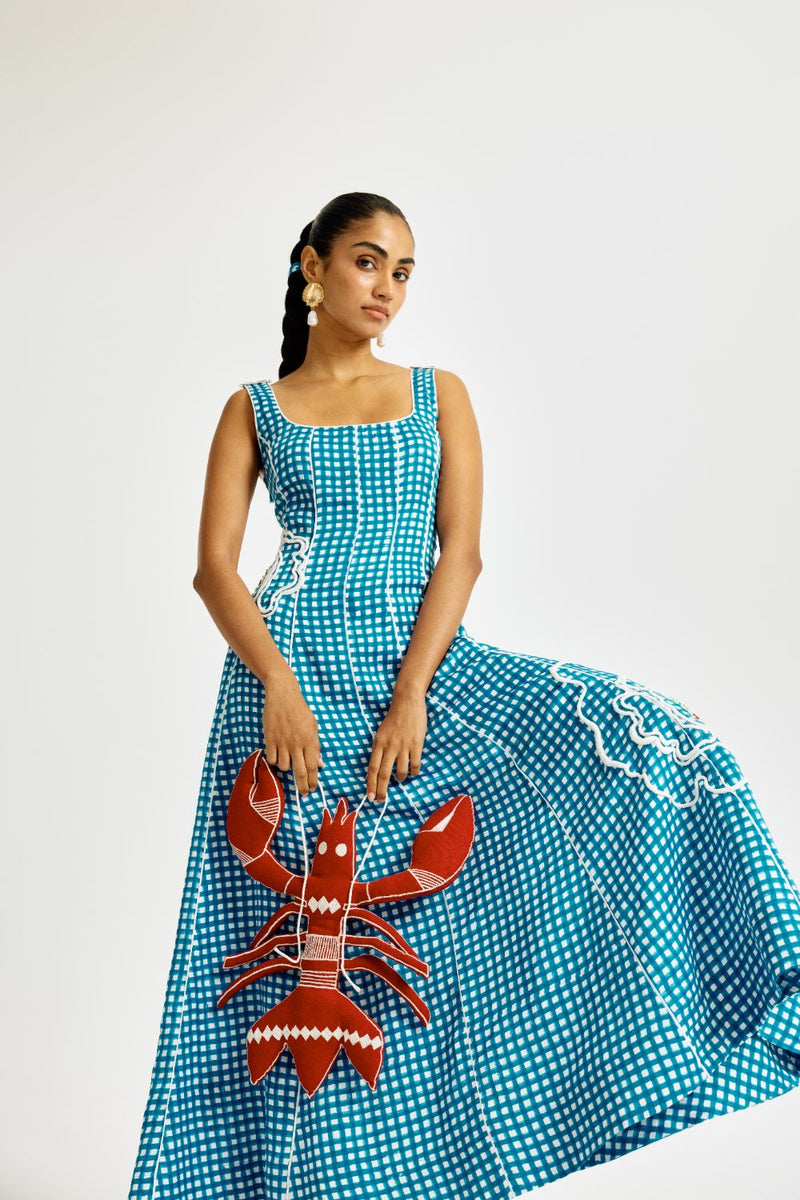Soro Check Dress satin by JodiLife for women Worldwide