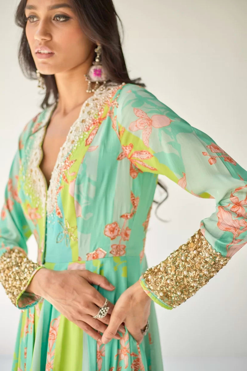 FEROZY ORCHID ANARKALI SET Kurta Sets by Rajiramniq for women Worldwide