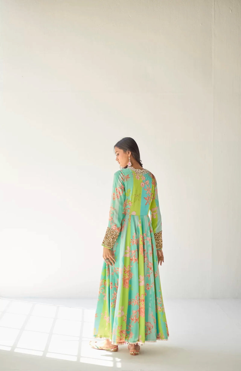 FEROZY ORCHID ANARKALI SET Kurta Sets by Rajiramniq for women Worldwide