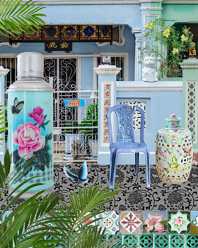Shophouse Trio in Emerald Greens & Blues